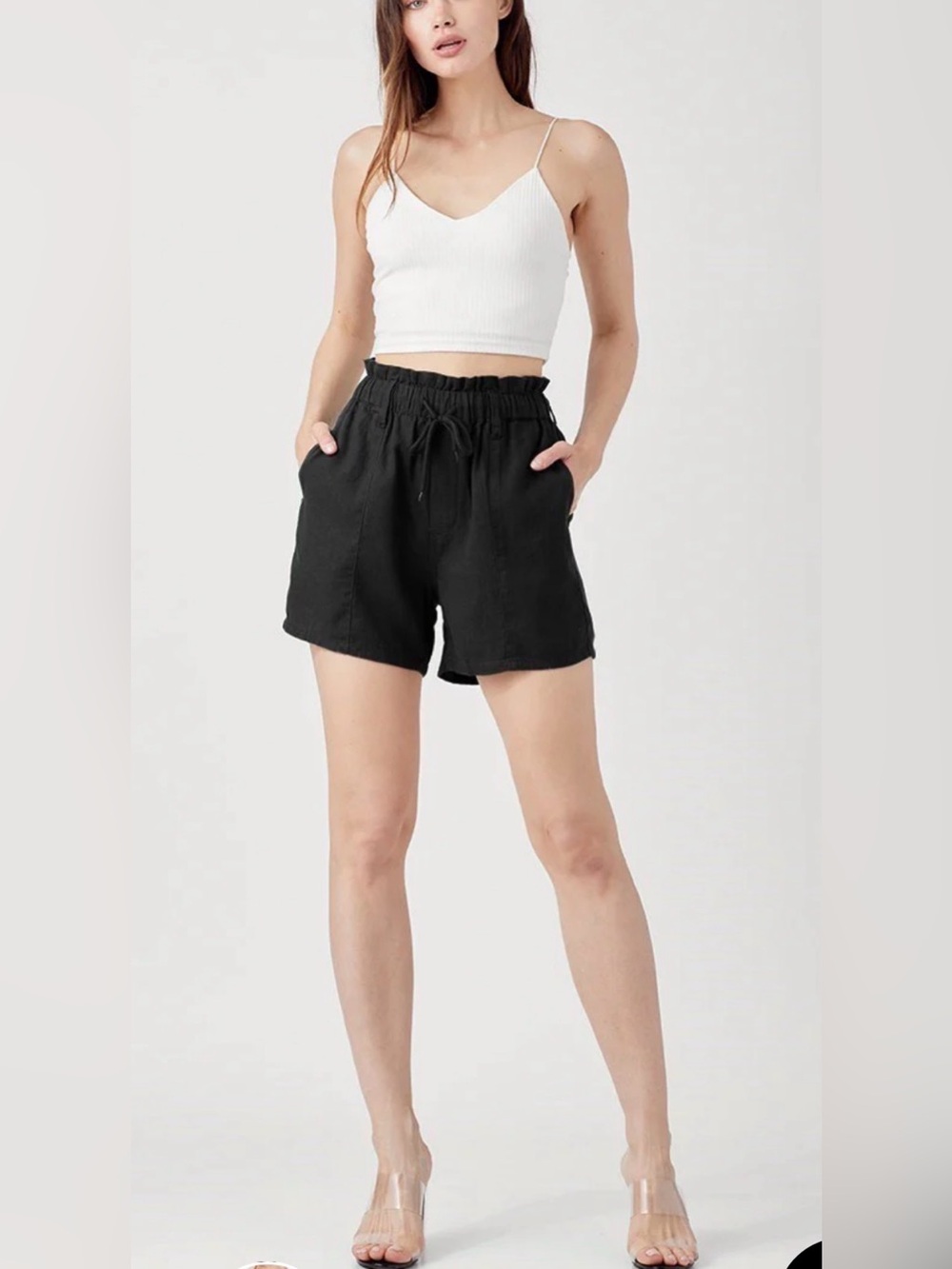 NWT Risen High-Rise Paperbag Waist Women's Shorts